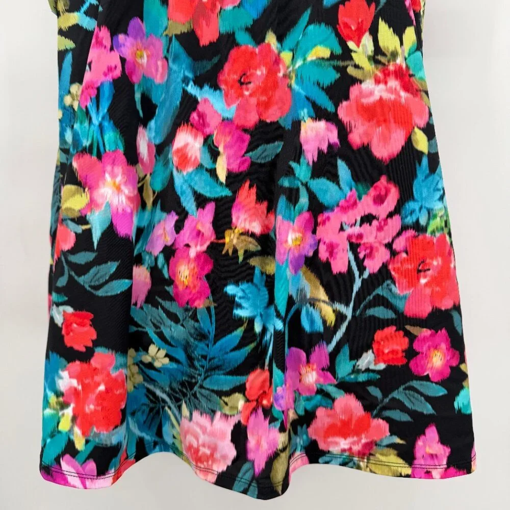 Swim Solutions Plus Floral V-Neck Swimdress Bust Support Tummy Control 18W NWT - Picture 6 of 14
